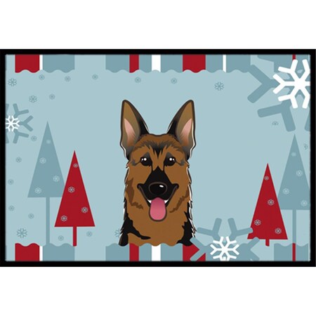 Carolines Treasures Winter Holiday German Shepherd Indoor and Outdoor Mat- 18 x 27 in. BB1707MAT